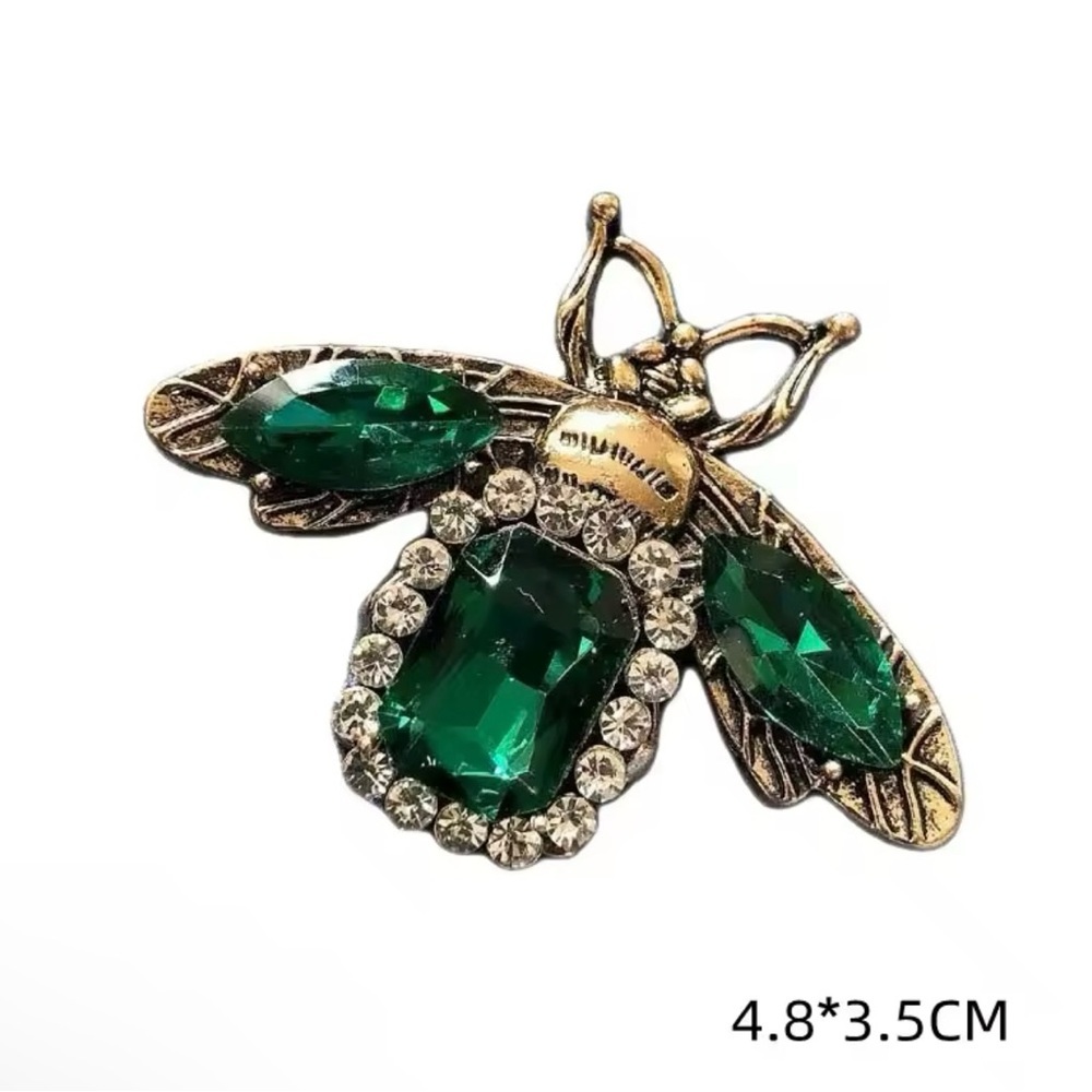 Vintage Bee Rhinestone Brooch Retro Women Crystal Insect - Picture 4 of 5